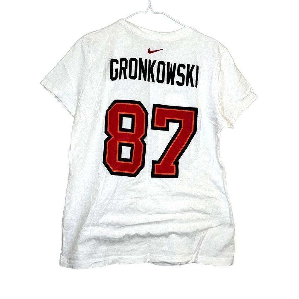 Nike Tampa Bay Buccaneers Gronkowski 87 Super Bowl Short Sleeve Tee White Large
